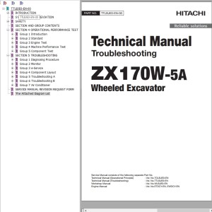 Hitachi ZX170W-5A Technical Manual TTLBJE0-EN-00