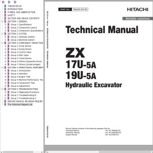 Hitachi ZX17U-5A ZX19U-5A Technical Manual TABA50-EN-00