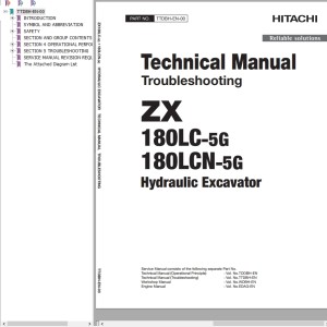 Hitachi ZX180LC-5G ZX180LCN-5G Technical Manual TTDBH-EN-00