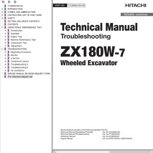 Hitachi ZX180W-7 Technical Manual TTLBN50-EN-00
