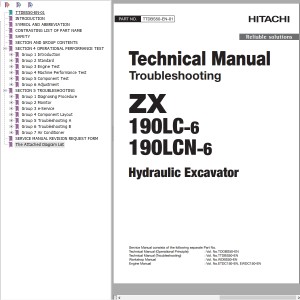 Hitachi ZX190LC-6 ZX190LCN-6 Technical Manual TTDBS50-EN-01