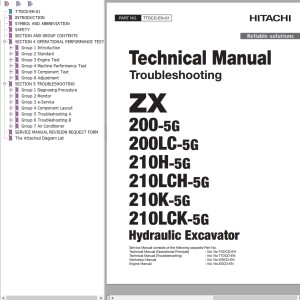 Hitachi ZX200-5G ZX210LCK-5G Technical Manual TTDCD-EN-01