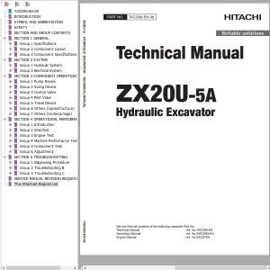 Hitachi ZX20U-5A Technical Manual TACD90-EN-00