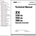 Hitachi ZX33U-5A ZX35U-5A ZX38U-5A Technical Manual TADCJ0-EN-01