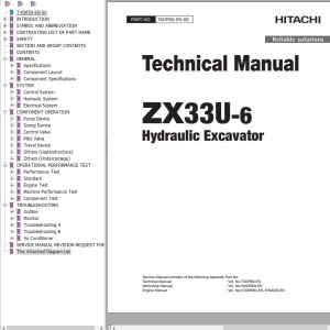 Hitachi ZX33U-6 Technical Manual TADR50-EN-00