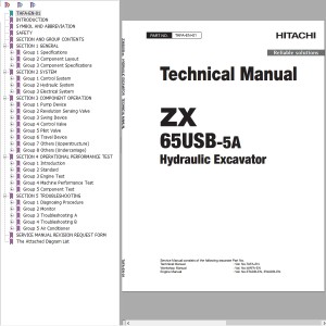 Hitachi ZX65USB-5A Technical Manual TAFA-EN-01