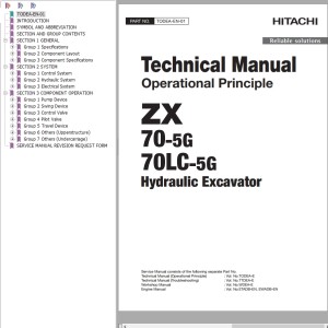 Hitachi ZX70-5G ZX70LC-5G Technical Manual TODEA-EN-01