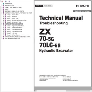 Hitachi ZX70-5G ZX70LC-5G Technical Manual TTDEA-EN-01
