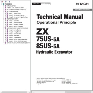 Hitachi ZX75US-5A ZX85US-5A Technical Manual TODEB-EN-00