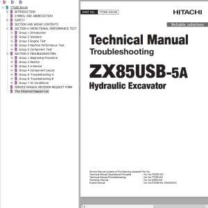 Hitachi ZX85USB-5A Technical Manual TTDEE-EN-00