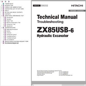 Hitachi ZX85USB-6 Technical Manual TTDER50-EN-00
