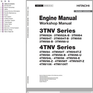 Hitachi 3TNV 4TNV Series Workshop Manual EWADB-EN-00