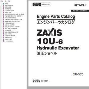 Hitachi ZX10U-6 Engine Parts Catalog PAAA50-EG1-1