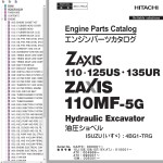 Hitachi ZX110 ZX125US ZX135UR Engine Parts Catalog 4BG1-TRG-8