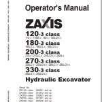 Hitachi ZX120-3 ZX180-3 ZX200-3 ZX270-3 ZX330-3 Class Operator's Manual EM1U1-EN3-2(MD)