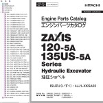 Hitachi ZX120-5A ZX135US-5A Engine Parts Catalog 4JJ1-XKSA03-9