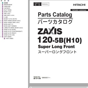 Hitachi ZX120-5B(H10) Parts Catalog PDADA0-SL2-1