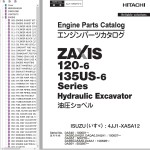 Hitachi ZX120-6 ZX135US-6 Engine Parts Catalog 4JJ1-XASA12-2