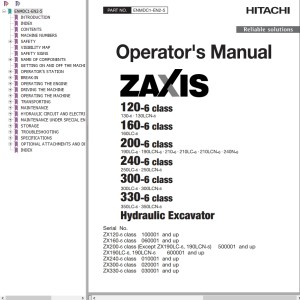 Hitachi ZX120-6 ZX330-6 Class Operator’s Manual ENMDC1-EN2-5