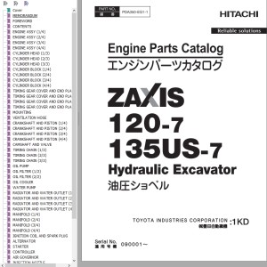 Hitachi ZX120-7 ZX135US-7 Engine Parts Catalog PDA350-EG1-1
