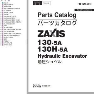 Hitachi ZX130-5A ZX130H-5A Parts Catalog PDAK-1-2