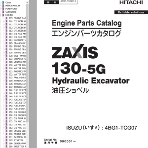 Hitachi ZX130-5G Engine Parts Catalog 4BG1-TCG07-4
