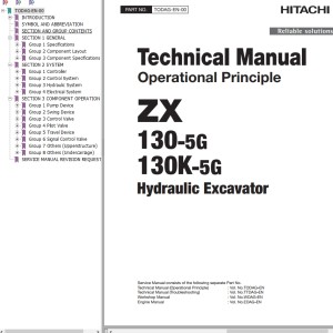 Hitachi ZX130-5G ZX130K-5G Technical Manual TODAG-EN-00