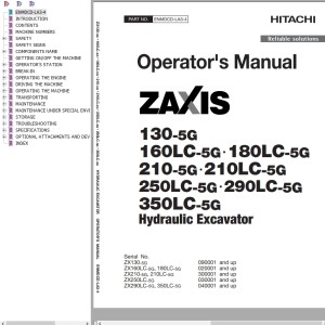 Hitachi ZX130-5G ZX350LC-5G Operator's Manual ENMDCD-LA3-4