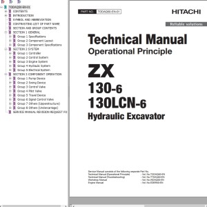 Hitachi ZX130-6 ZX130LCN-6 Technical Manual TODAQ50-EN-01