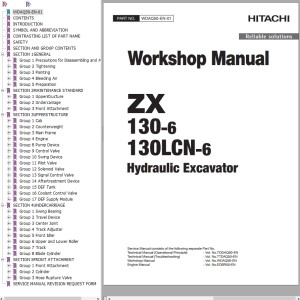 Hitachi ZX130-6 ZX130LCN-6 Workshop Manual WDAQ50-EN-01