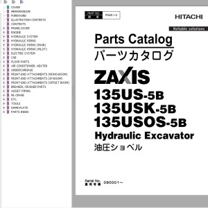 Hitachi ZX135US-5B ZX135USK-5B ZX135USOS-5B Parts Catalog PDAE-1-2