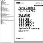 Hitachi ZX135US-7 ZX135USK-7 ZX135USX-7 Parts Catalog PDA4A0-1-1