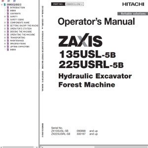 Hitachi ZX135USL-5B ZX225USRL-5B Operator's Manual ENMDCQ-EN2-2