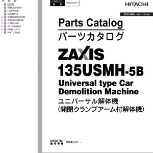 Hitachi ZX135USMH-5B Parts Catalog PDAEA4-UD1-1