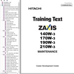Hitachi ZX140W-3 ZX170W-3 ZX190W-3 ZX210W-3 Training Text TTLA-0735-ZX