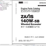 Hitachi ZX140W-5B Engine Parts Catalog 4JJ1-XZSA02-9