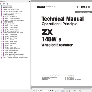 Hitachi ZX145W-6 Technical Manual TOLAC50-EN-01