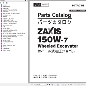 Hitachi ZX150W-7 Parts Catalog PLBP50-1-1