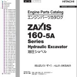 Hitachi ZX160-5A Series Engine Parts Catalog 4JJ1-XKSA01-9