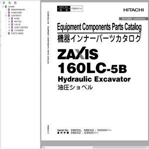 Hitachi ZX160LC-5B Parts Catalog PDBE-E1-2