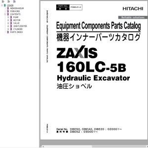 Hitachi ZX160LC-5B Parts Catalog PDBE-E1-3