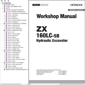 Hitachi ZX160LC-5B Workshop Manual WDBE-EN-00