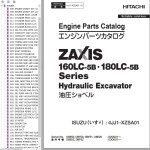 Hitachi ZX160LC-5B ZX180LC-5B Engine Parts Catalog 4JJ1-XZSA01-10