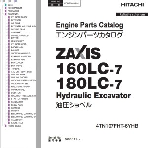 Hitachi ZX160LC-7 ZX180LC-7 Engine Parts Catalog PDBZ50-EG1-1