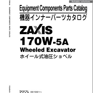 Hitachi ZX170W-5A Parts Catalog PLBJE0-E1-1