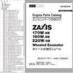 Hitachi ZX170W-5B ZX190W-5B ZX220W-5B Engine Parts Catalog 4HK1-XZSA04-7