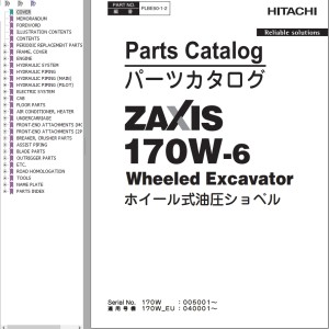 Hitachi ZX170W-6 Parts Catalog PLBE50-1-2