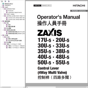 Hitachi ZX17U-5 ZX55U-5 Operator’s Manual ENMADC-OP3-3