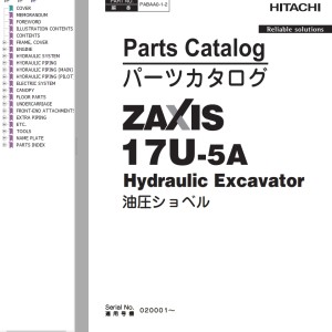 Hitachi ZX17U-5A Parts Catalog PABAA0-1-2