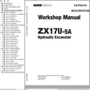 Hitachi ZX17U-5A Workshop Manual WABA90-EN-00